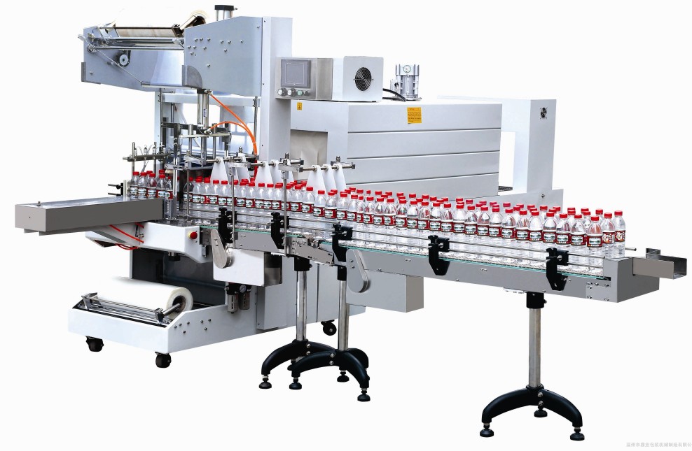 Semi-auto sleeve wrapper + PE film shrink packaging machine